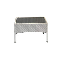 REDI GROUP Set da Giardino 4 Posti Bianco con Divano 2 Poltrone e Tavolo in Rattan Bianco e Cuscini Grigio, Ideale per Terrazza, Balcone, Bar, Ristorante, Dehors