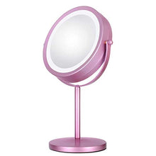 Specchio per Il Trucco, Specchio nudoSpecchio con Illuminazione su Due Lati - LED con luci, 3X Specchio ingranditore con Supporto, Specchio cosmetico Rotondo