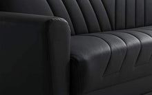 Divano 3 posti nero in similpelle - 220 x 88 x 83h cm, vano contenitore, trasformabile in letto una piazza e mezza - Arredi Casa