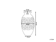 Beliani Vaso Decorativo Boho Argilla Blu con Motivo Floreale Eleusis