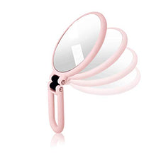 WYMGFD - Specchio ingranditore per trucco, specchio a mano, pieghevole portatile, doppio lato