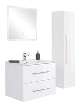 Set di mobili da bagno Firenze 75 (5 parti/A) incl. specchio a LED bianco lucido