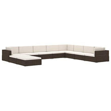 vidaXL Seduta Centrale Modulare 1 pz con Cuscini Foderati Lavabili Leggera Elegante Arredi da Esterno Divano in Polyrattan Nero Telaio in Acciaio - Arredi Casa
