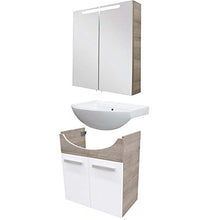 Fackelmann Set di mobili da Bagno Vero Mobiletto da Bagno/lavabo/Specchio