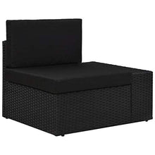 vidaXL Set Divani da Giardino 8 pz in Polyrattan Nero