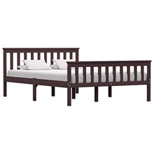 FAMIROSA Giroletto con 4 Cassetti Marrone Scuro Legno di Pino 140x200 cm-0621