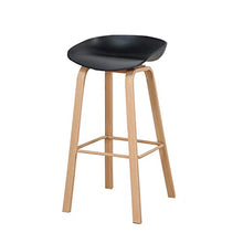 Set di 2 sgabelli da bar, piedi in metallo, per sala da pranzo, bistrot, bar, 82 cm, colore: nero
