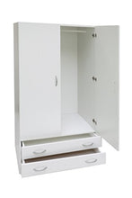 Dmora AR1026 Armadio, Ante e Due Cassetti, Legno, Bianco, 80x52x170 cm