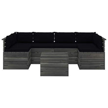 vidaXL Set Divani da Giardino su Pallet 7 pz con Cuscini Massello Pino