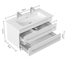 Mobile bagno ,lavabo Villeroy & Boch Venticello 100cm bianco lucido,doppio
