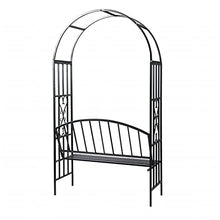 vidaXL Arco Giardino per Rose Metallo con Panchina Piante Rampicanti Pergolato