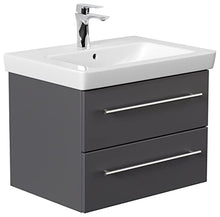 emotion Lavabo con mobiletto, Legno, Antracite Lucido, 65, 2 unità