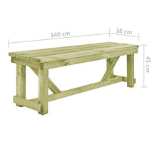 FAMIROSA Panchina da Giardino 140 cm in Legno di Pino Impregnato