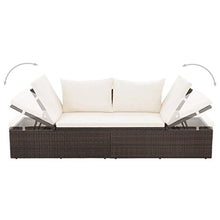 FAMIROSA Lettino da Giardino Marrone 195x60 cm in Polyrattan