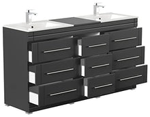Mobile bagno a terra Cosmo Modern nero satinato