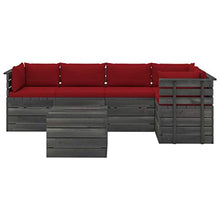 vidaXL Set Divani da Giardino su Pallet 6 pz con Cuscini Massello Pino