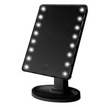 KK Timo. Nero Vanity Specchio di Trucco, Hot 360 Gradi di Rotazione dello Specchio di Trucco Regolabile Schermo 16/22 LED Illuminati a LED Portatile Luminoso Cosmetic Specchi