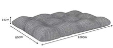 POKAR Set di Cuscini per Europallet Imbottito da 2 Pezzi: 1x Cuscino-Sedile 120x80cm + 1x Cuscino-Schienale 120x40cm, per Divano da Giardino, per Interno ed Esterno, Senza Pallet, Grigio