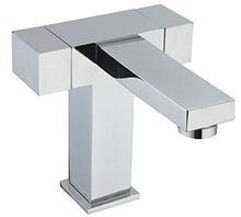 Sanlingo - Miscelatore cromato per lavabo con rubinetti cubici, stile moderno