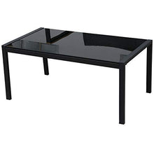 Outsunny Set 4 Pezzi Salotto da Esterni con 2 Sedie, Divano e Tavolino | Mobili da Giardino in Rattan e Acciaio Nero - Arredi Casa