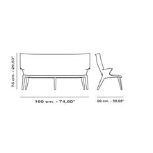 Kartell Uncle Jack Divano, Policarbonato, Bianco(Cristallo), 75 x 96 x 190 cm