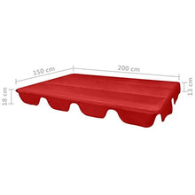 E E-NICES Baldacchino di Ricambio per Dondolo da Giardino Rosso 226x186cm