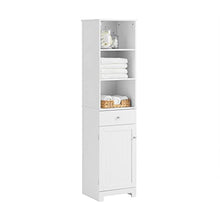 SoBuy Mobile alto Colonna bagno salvasapzio con cassetto e armadietto L40*P35*A161 cm BZR17-W