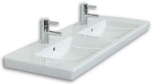 emotion Lavabo con mobiletto, Legno, Bianco Lucido, 130 mm, 2 unità