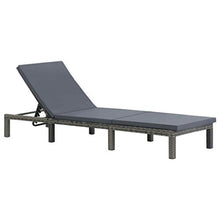 Festnight Lettino Prendisole con Cuscino in Polyrattan, Sedie a Sdraio da Giardino Antracite