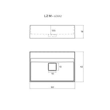 Relax Design"Serie L" lavabo rettangolare da appoggio - dimensioni 60 x 42 cm in"Luxolid", bianco