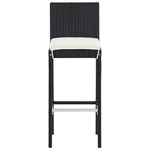 vidaXL Set Bar da Giardino 3 pz con Cuscini Polyrattan Nero