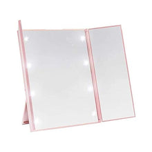 ZWH-Specchio per Il Trucco Trucco Specchi LED Desktop Tri-Fold Specchio di Bellezza Illuminato Luce Pieghevole Cosmetic Mirror for Powder Room E Bagno