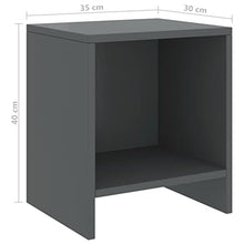 vidaXL Comodini 2 pz Grigio Scuro 35x30x40 cm in Pino Massello