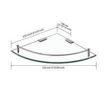 Umi. Bathroom Corner Glass Shelf Triangle Wall Shower Shelf Corner Shower Caddy Tempered Glass and SUS 304 Stainless Steel Wall Mount, BGS2101A-2