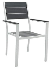 Set Tavolo e 6 Sedie da Giardino in Acciaio Altair Bianco e Grigio Antracite