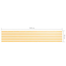 vidaXL Paravento Balcone Bianco e Giallo 90x500 cm Tessuto Oxford