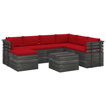 FAMIROSA Set Divani da Giardino su Pallet 8 pz con Cuscini Massello Pino-2049