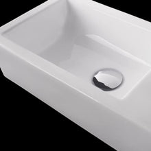 Home Supplies - Armadietto da bagno da parete per armadio, lavabo in ceramica, con rubinetto, trappola per bottiglie e scarico a scomparsa (rubinetto a destra)