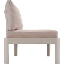 Meubletmoi 4676 - Divano da giardino modulabile in alluminio e teak, con cuscini beige, stile lounge