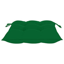 vidaXL Sedia a Dondolo con Cuscino Verde in Legno di Teak