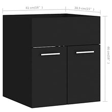 vidaXL Set Mobili da Bagno 2 pz Nero in Truciolato