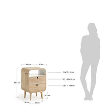 Kave Home - Comodino Georg in legno massello di mango