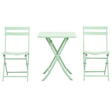 Set Tavolo e 2 Sedie Pieghevoli da Giardino in Metallo Verde
