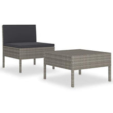SKM Set Divani da Giardino 2 pz con Cuscini in Polyrattan Grigio (11.5kg)