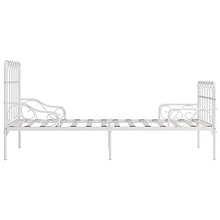 SKM Giroletto con Base a Doghe Bianco in Metallo 100x200 cm