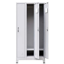 Armadio Armadio Armadio in acciaio con 3 scomparti per spogliatoi, grigio 90 x 45 x 180 cm