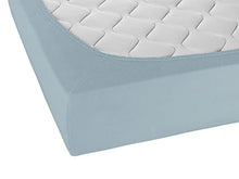 Biberna 0012344 Lenzuolo Frottee-Stretch (Altezza Materasso max. 22 cm) 1X 180X200 cm > 200X200 cm, Bluastra