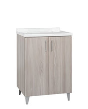 Trioplast Lavatoio Lavanderia Mobile in Legno Olmo Vasca Resistente agli acidi + ASSE lavapanni (60_x_50_cm)