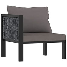 SKM Set Divani da Giardino 9 pz con Cuscini in Polyrattan Antracite