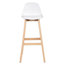 WOLTU BH44ws-2 Sgabello da Bar Sedia Alta Cucina Ristorante con Schienale Poggiapiedi Ecopelle Legno Moderno 2 Pezzi Bianco